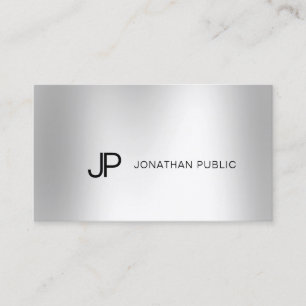 Elegant Silver look Modern Professional Monogram Visitekaartje