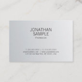 Elegant Silver-look Professional Minimalist Plain Visitekaartje (Voorkant)