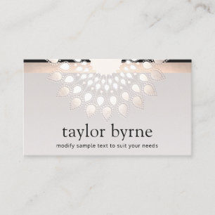 Elegant Silver Lotus Flower Mandala Visitekaartje