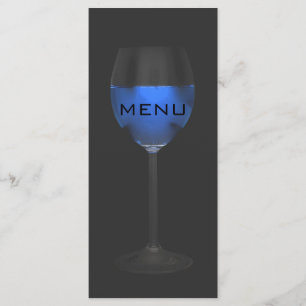 Elegant Silver Magic Blue Wine Black Menue Chic Menu