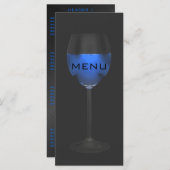 Elegant Silver Magic Blue Wine Black Menue Chic Menu (Voorkant / Achterkant)
