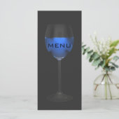 Elegant Silver Magic Blue Wine Black Menue Chic Menu (Staand voorkant)