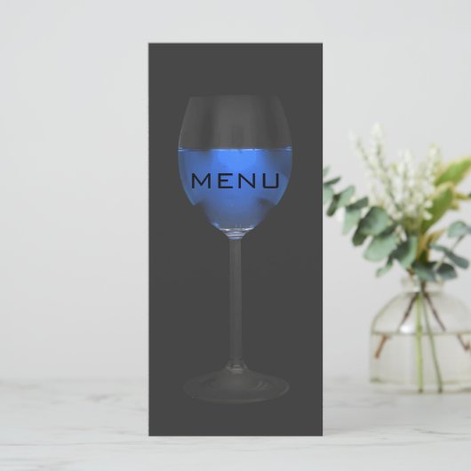 Elegant Silver Magic Blue Wine Black Menue Chic Menu (Staand voorkant)