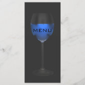 Elegant Silver Magic Blue Wine Black Menue Chic Menu (Voorkant)