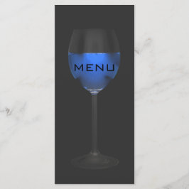 Elegant Silver Magic Blue Wine Black Menue Chic Menu