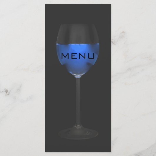 Elegant Silver Magic Blue Wine Black Menue Chic Menu (Voorkant)