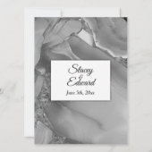 Elegant Silver Marble Agate Wedding Uitnodiging (Achterkant)