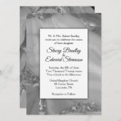 Elegant Silver Marble Agate Wedding Uitnodiging (Voorkant / Achterkant)