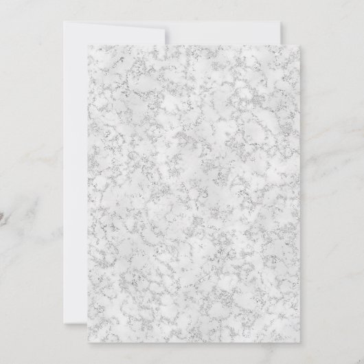 ELEGANT SILVER MARBLE BLACK WHITE CUSTOM BIRTHDAY KAART (Achterkant)