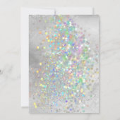 ELEGANT SILVER MARBLE HOLOGRAPHIC PASTEL WEDING KAART (Achterkant)