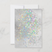 ELEGANT SILVER MARBLE HOLOGRAPHIC RSVP KAART (Achterkant)