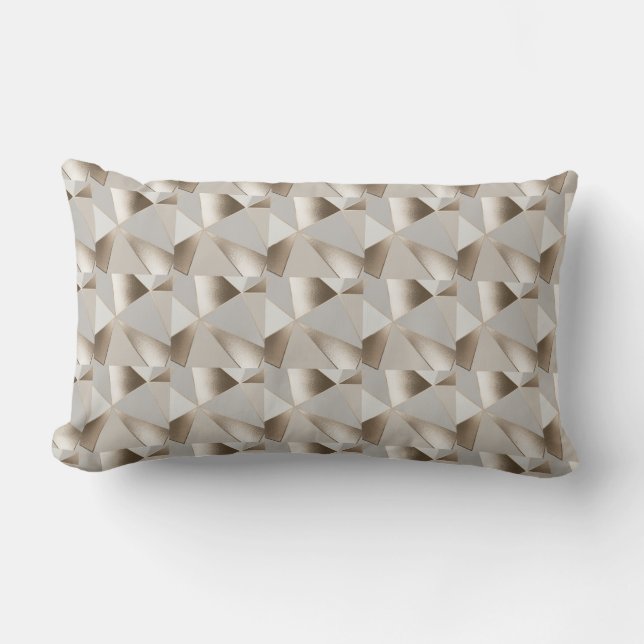 Elegant Silver Marble Reversible Lumbar Pillow Kussen (Voorkant)