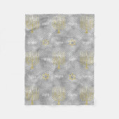 Elegant Silver Menorahs Fleece Blanket (Voorkant)