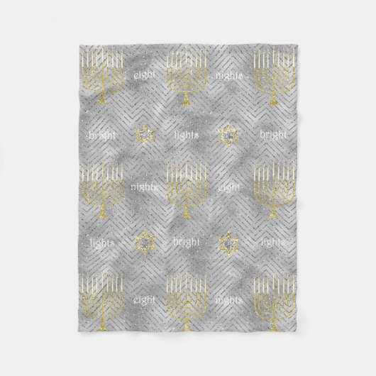 Elegant Silver Menorahs Fleece Blanket Deken (Voorkant)