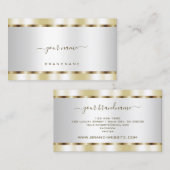 Elegant Silver met Gold Effect Professional Visitekaartje (Voorkant / Achterkant)