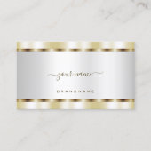 Elegant Silver met Gold Effect Professional Visitekaartje (Voorkant)