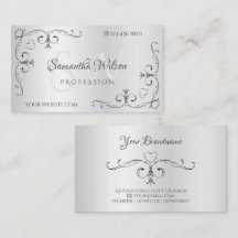 Elegant Silver met Initialen  Hoekgrenzen