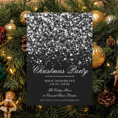 Elegant Silver Midnight Glam Christmas Party  Kaart