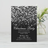 Elegant Silver Midnight Glam Christmas Party  Kaart (Staand voorkant)
