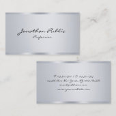 Elegant Silver Minimalist Trendy Typography Modern Visitekaartje (Voorkant / Achterkant)