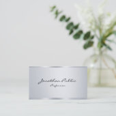 Elegant Silver Minimalist Trendy Typography Modern Visitekaartje (Staand voorkant)