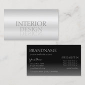 Elegant Silver Mirror Font Professional Stylish Visitekaartje (Voorkant / Achterkant)