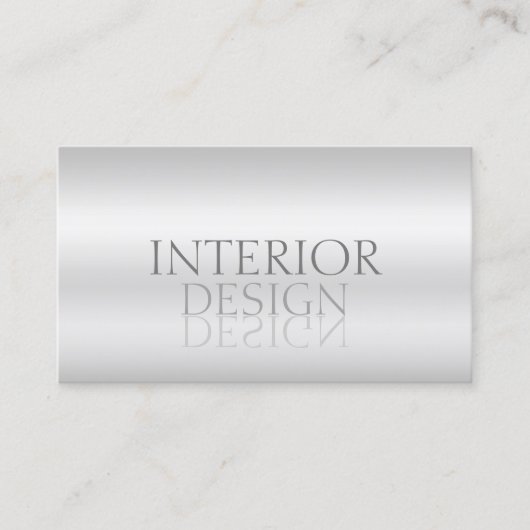 Elegant Silver Mirror Font Professional Stylish Visitekaartje (Voorkant)