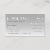 Elegant Silver Mirror Letters met Logo Modern Visitekaartje (Achterkant)