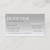 Elegant Silver Mirror Letters Professional Modern Visitekaartje (Achterkant)