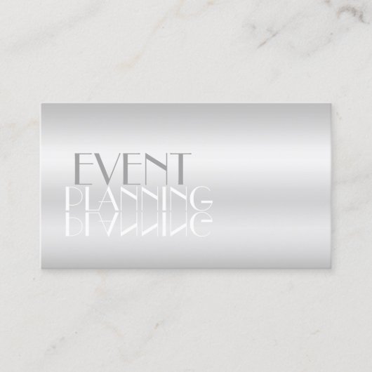 Elegant Silver Mirror Letters Professional Modern Visitekaartje (Voorkant)