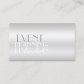 Elegant Silver Mirror Letters voor Foto Modern Visitekaartje (Voorkant)