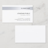 Elegant Silver Modern Company Minimalist Sjabloon Visitekaartje (Voorkant / Achterkant)