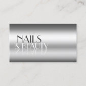 Elegant Silver Modern Mirror Letters met foto Visitekaartje (Voorkant)