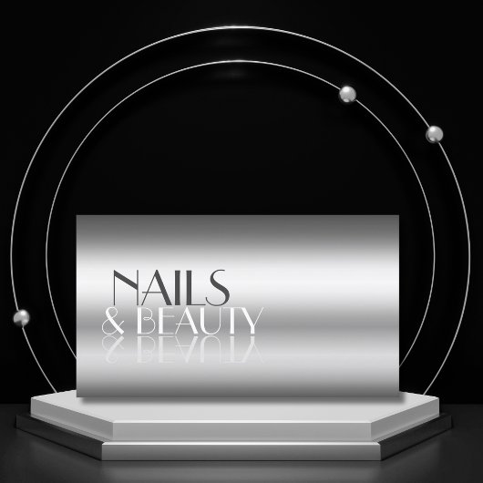 Elegant Silver Modern Mirror Letters met foto Visitekaartje