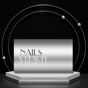 Elegant Silver Modern Mirror Letters met foto Visitekaartje