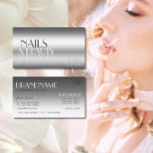 Elegant Silver Modern Mirror Letters met Monogram Visitekaartje