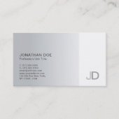 Elegant Silver Modern Professional Monogram Plain Visitekaartje (Voorkant)
