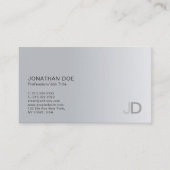 Elegant Silver Modern Professional Monogram Plain Visitekaartje (Voorkant)