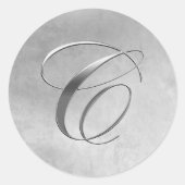 Elegant Silver Monogram C Sticker (Voorkant)