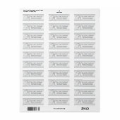 Elegant Silver Monogram Letter 'M' Envelope Return Etiket (Full Sheet)