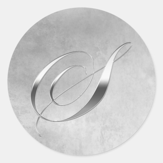 Elegant Silver Monogram S Sticker (Voorkant)