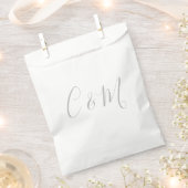 Elegant Silver Monogram Wedding Favor Bag Bedankzakje (Geknipt)