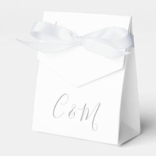 Elegant Silver Monogram Wedding Favor Box Bedankdoosjes
