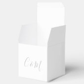 Elegant Silver Monogram Wedding Favor Box Bedankdoosjes (Geopend)