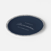 Elegant Silver & Navy Quinceanera  Papieren Bordje (Gekanteld)