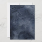 Elegant Silver Navy Waterverf Quinceanera Invite Kaart (Achterkant)