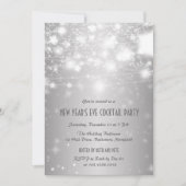 Elegant Silver New Year's Eve Party Shining Stars Kaart (Voorkant)