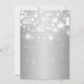 Elegant Silver New Year's Eve Party Shining Stars Kaart (Achterkant)