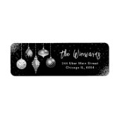 Elegant Silver Ornament Christmas Etiket (Voorkant)