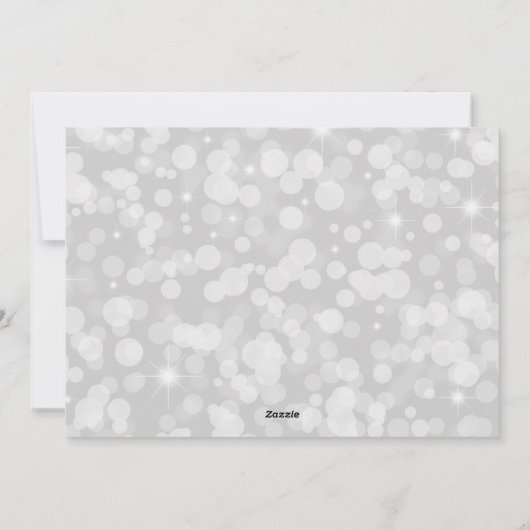 Elegant Silver Ornament kerstkaart (Achterkant)